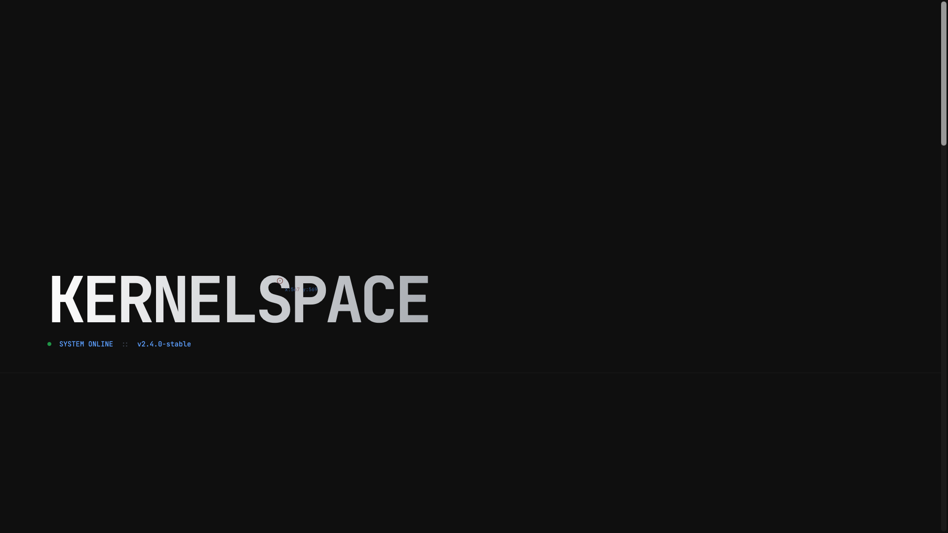 Kernelspace technical lab website concept