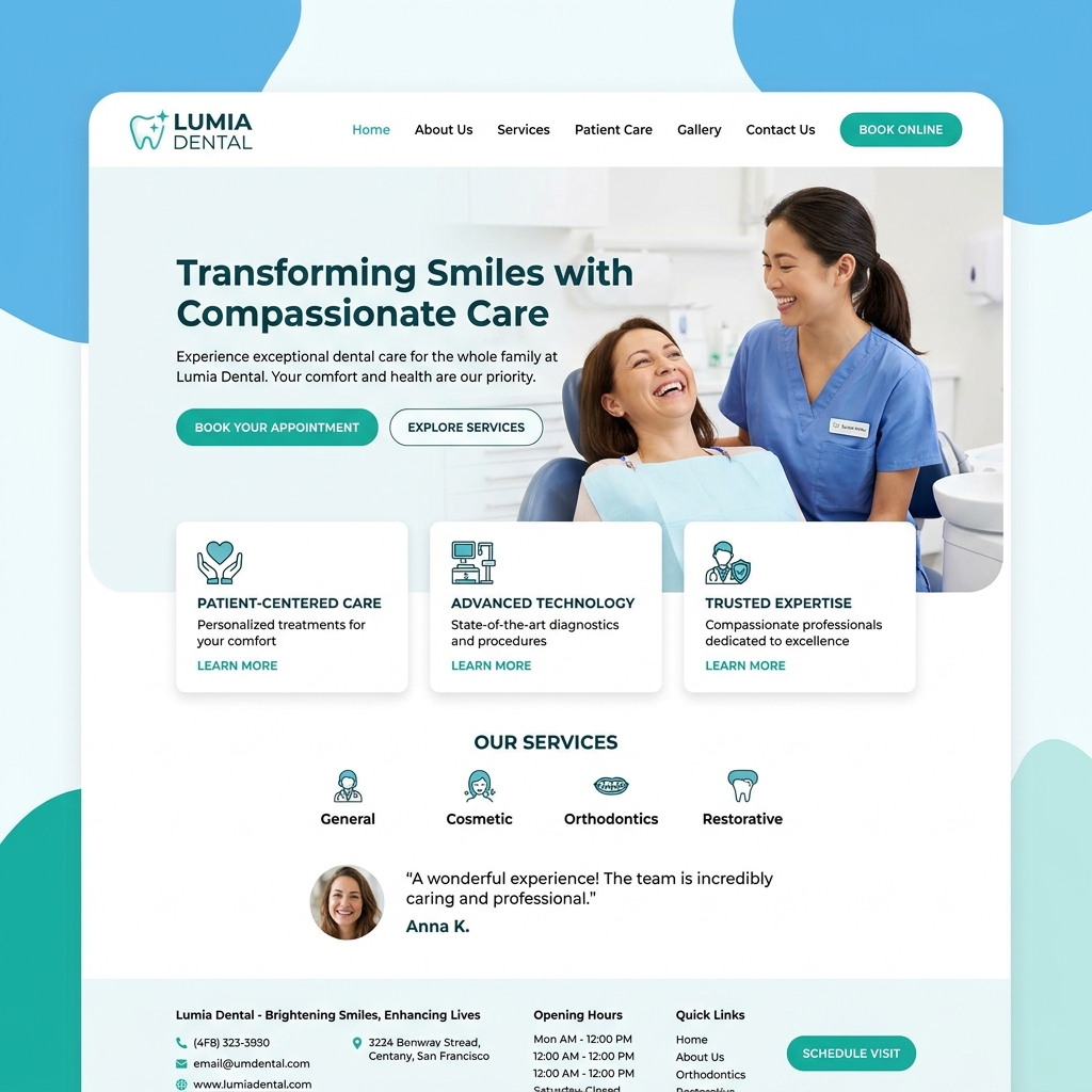 Lumia Dental clinic website concept