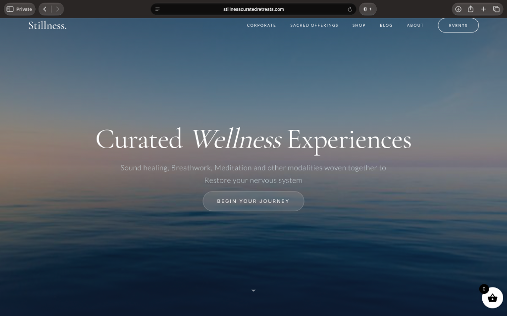 Stillness Co. website mockup by Solicate